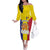 Custom Andorra Coat Of Arms Family Matching Off The Shoulder Long Sleeve Dress and Hawaiian Shirt Narcissus Poeticus Flowers Flag Style