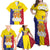 Custom Andorra Coat Of Arms Family Matching Off Shoulder Maxi Dress and Hawaiian Shirt Narcissus Poeticus Flowers Flag Style