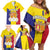 Custom Andorra Coat Of Arms Family Matching Off Shoulder Short Dress and Hawaiian Shirt Narcissus Poeticus Flowers Flag Style