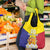 Custom Andorra Coat Of Arms Grocery Bag Narcissus Poeticus Flowers Flag Style