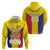 Custom Andorra Coat Of Arms Hoodie Narcissus Poeticus Flowers Flag Style