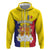 Custom Andorra Coat Of Arms Hoodie Narcissus Poeticus Flowers Flag Style