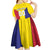 Custom Andorra Coat Of Arms Kid Short Sleeve Dress Narcissus Poeticus Flowers Flag Style