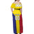 Custom Andorra Coat Of Arms Off Shoulder Maxi Dress Narcissus Poeticus Flowers Flag Style