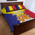 Custom Andorra Coat Of Arms Quilt Bed Set Narcissus Poeticus Flowers Flag Style