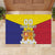 Custom Andorra Coat Of Arms Rubber Doormat Narcissus Poeticus Flowers Flag Style