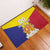 Custom Andorra Coat Of Arms Rubber Doormat Narcissus Poeticus Flowers Flag Style