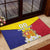 Custom Andorra Coat Of Arms Rubber Doormat Narcissus Poeticus Flowers Flag Style