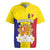 Custom Andorra Coat Of Arms Rugby Jersey Narcissus Poeticus Flowers Flag Style