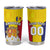 Custom Andorra Coat Of Arms Tumbler Cup Narcissus Poeticus Flowers Flag Style