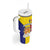 Custom Andorra Coat Of Arms Tumbler With Handle Narcissus Poeticus Flowers Flag Style