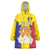 Custom Andorra Coat Of Arms Wearable Blanket Hoodie Narcissus Poeticus Flowers Flag Style