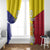 Custom Andorra Coat Of Arms Window Curtain Narcissus Poeticus Flowers Flag Style