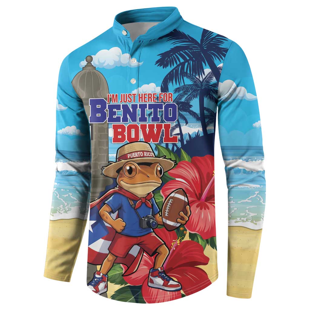 Puerto Rico Coquí Frog Button Sweatshirt Benito Bowl Halftime Show