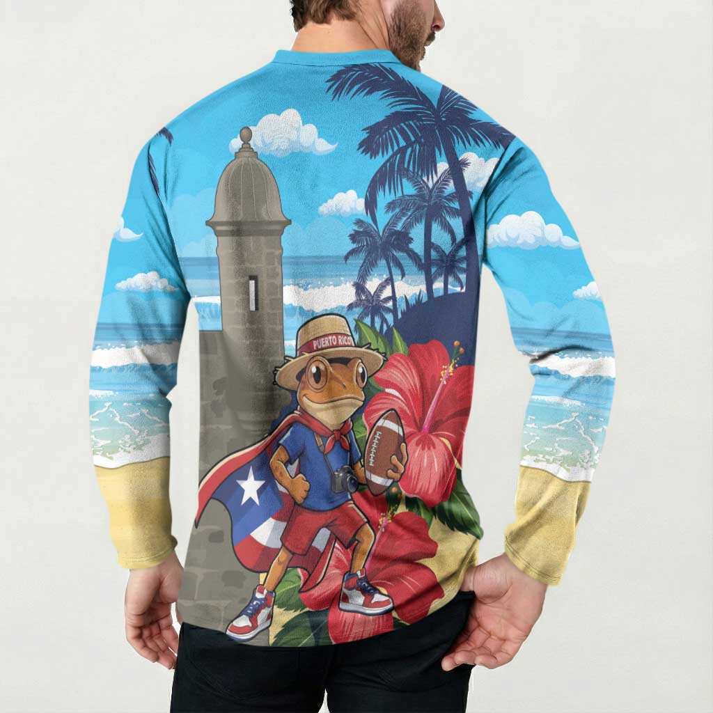 Puerto Rico Coquí Frog Button Sweatshirt Benito Bowl Halftime Show