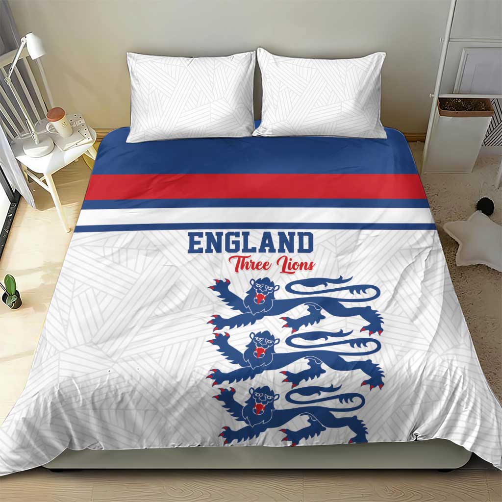 England Three Lions Bedding Set Vintage Stripe Football Fan