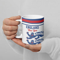Custom England Three Lions Ceramic Mug Vintage Stripe Football Fan