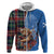 Scottish Tartan Zip Hoodie Highland Cow Playing Bagpipes