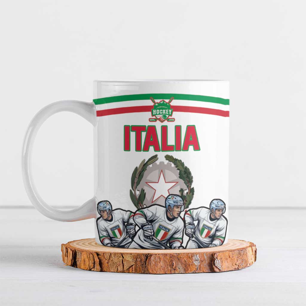 Italy Hockey Custom Ceramic Mug Italia Hockey Pride Vintage White