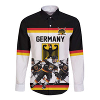 Germany Hockey Custom Long Sleeve Button Shirt German Eagle Hockey Pride