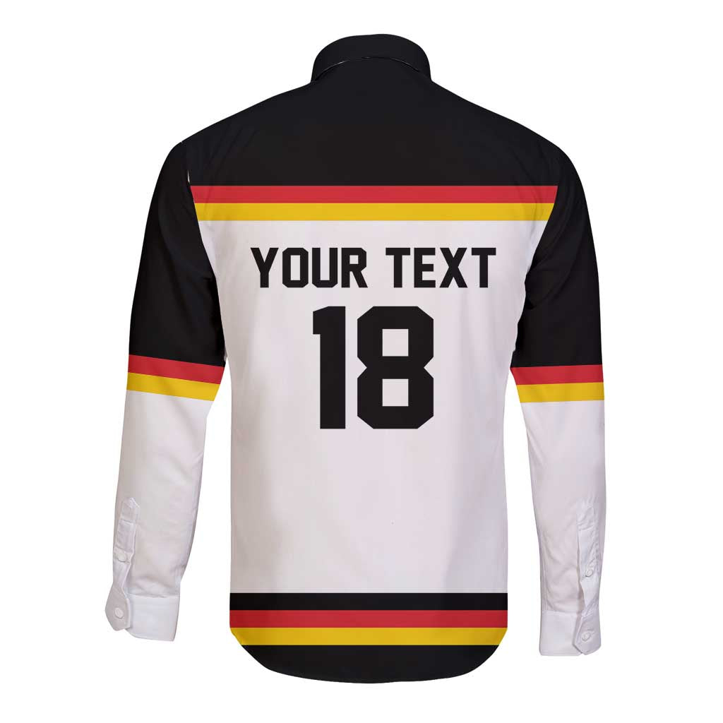 Germany Hockey Custom Long Sleeve Button Shirt German Eagle Hockey Pride
