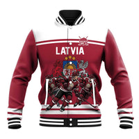 Latvia Hockey Pride Custom Baseball Jacket Baltic Ice Warriors