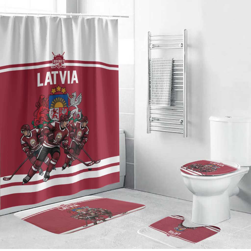 Latvia Hockey Pride Bathroom Set Baltic Ice Warriors