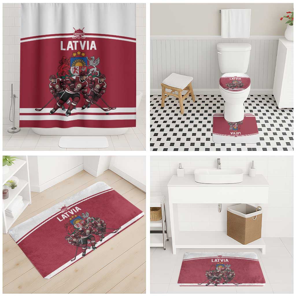 Latvia Hockey Pride Bathroom Set Baltic Ice Warriors