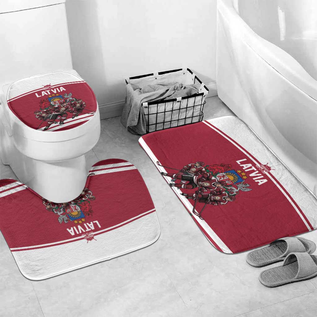 Latvia Hockey Pride Bathroom Set Baltic Ice Warriors
