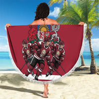 Latvia Hockey Pride Beach Blanket Baltic Ice Warriors