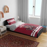 Latvia Hockey Pride Bedding Set Baltic Ice Warriors
