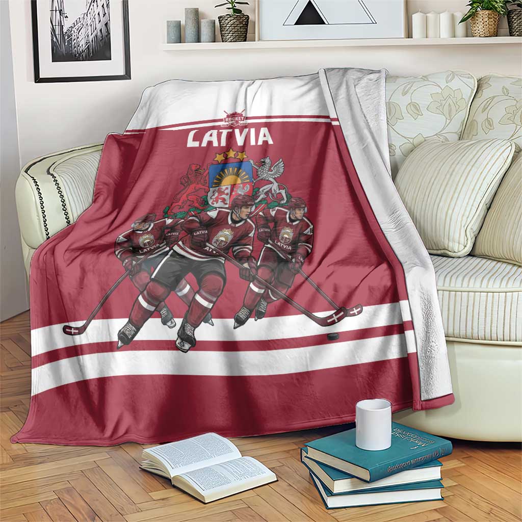 Latvia Hockey Pride Blanket Baltic Ice Warriors