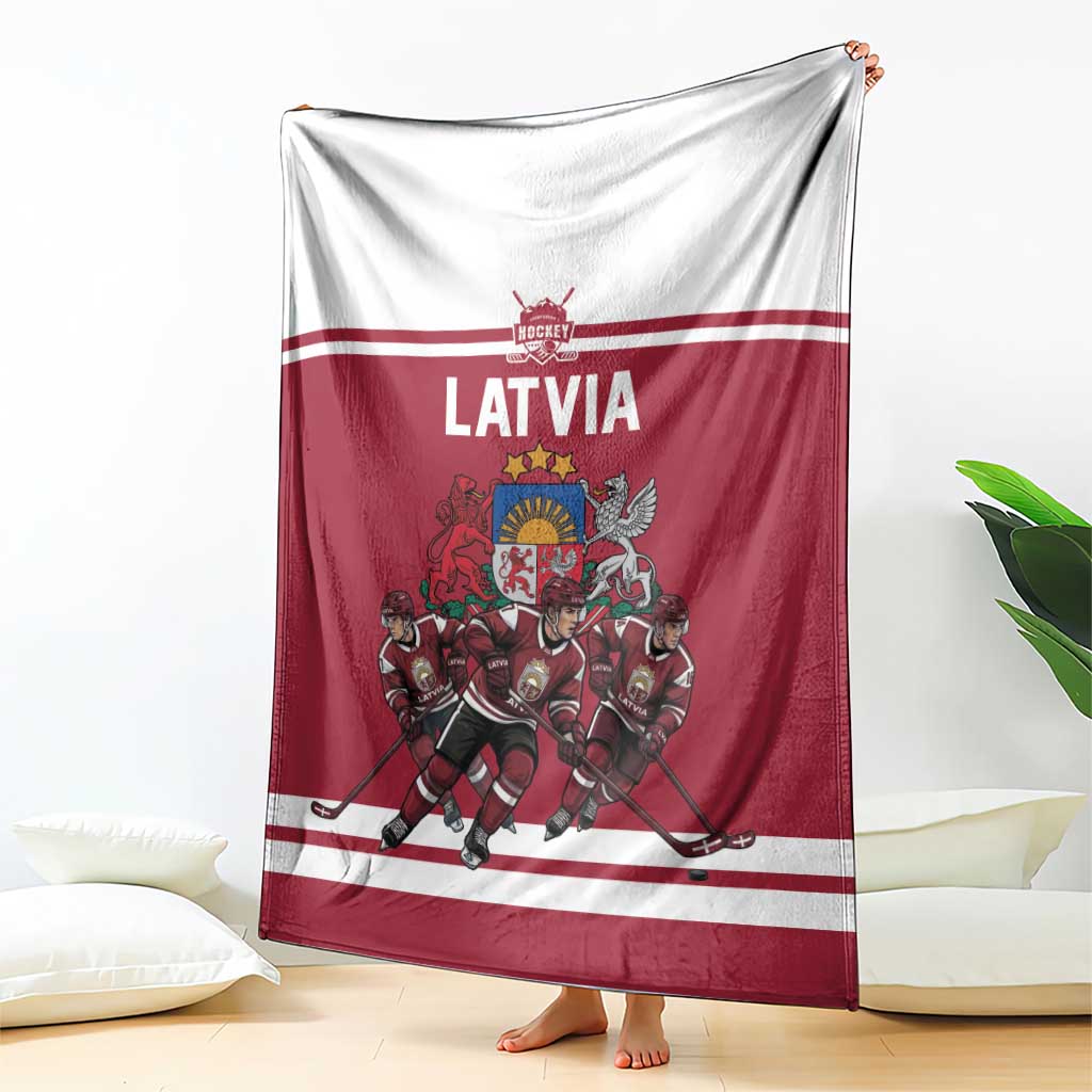 Latvia Hockey Pride Blanket Baltic Ice Warriors