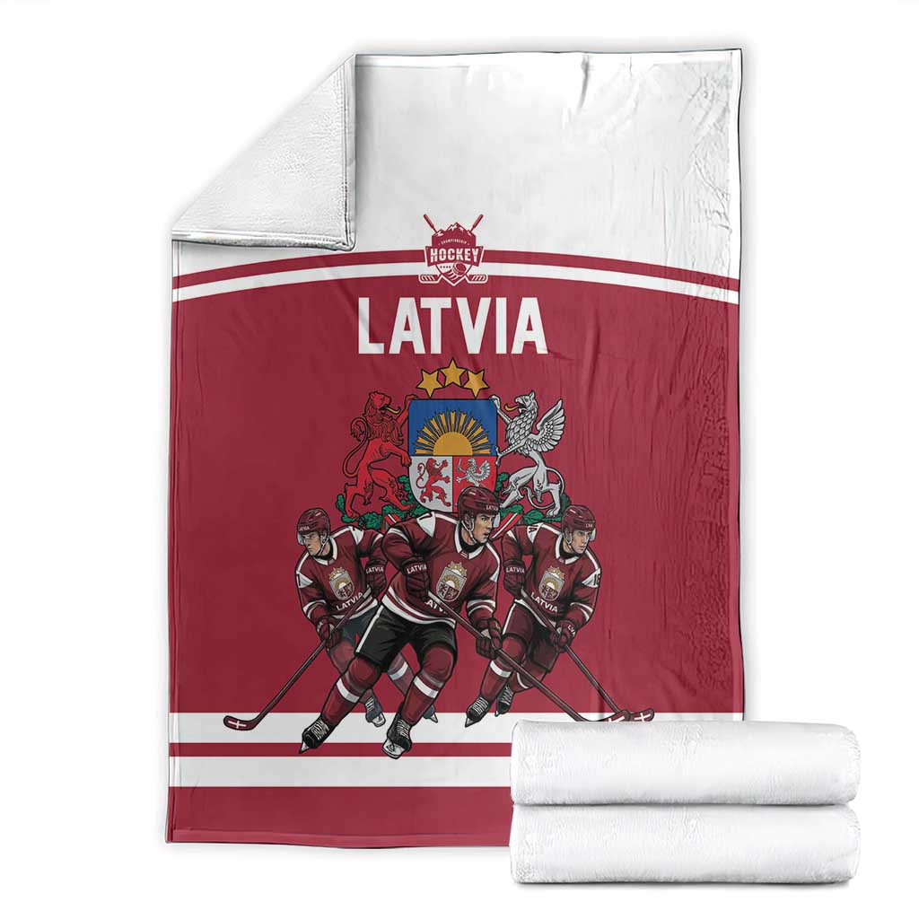 Latvia Hockey Pride Blanket Baltic Ice Warriors