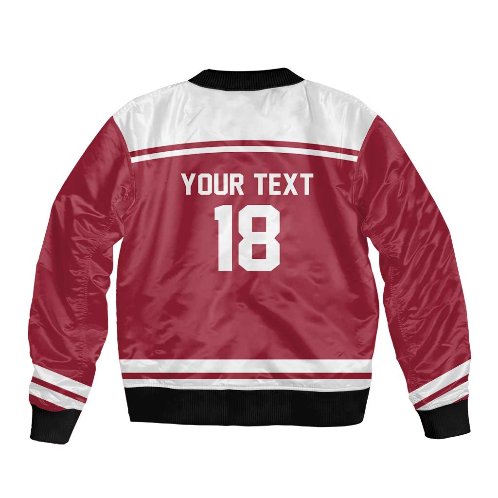 Latvia Hockey Pride Custom Bomber Jacket Baltic Ice Warriors