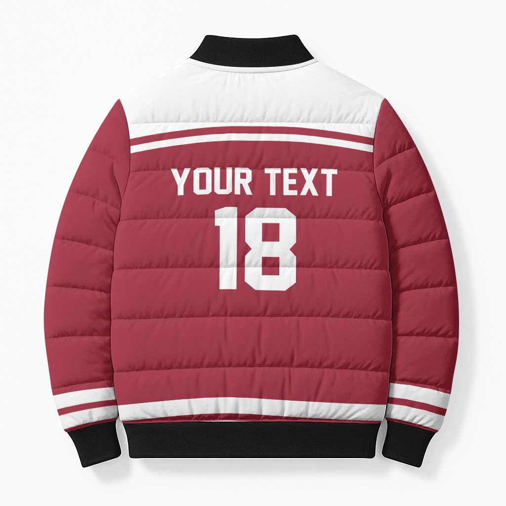 Latvia Hockey Pride Custom Bomber Puffer Jacket Baltic Ice Warriors