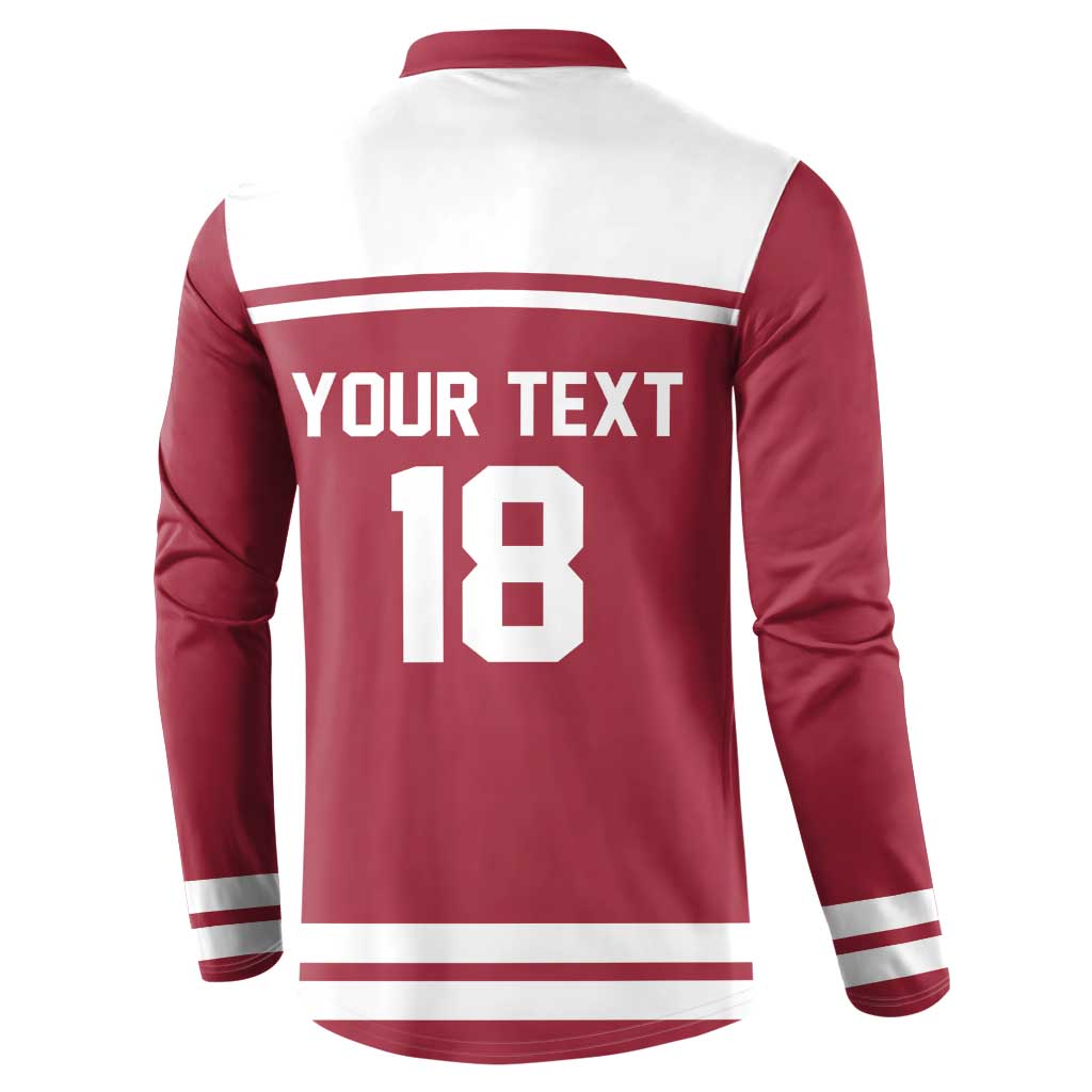 Latvia Hockey Pride Custom Button Sweatshirt Baltic Ice Warriors