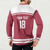 Latvia Hockey Pride Custom Button Sweatshirt Baltic Ice Warriors