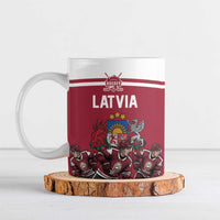 Latvia Hockey Pride Custom Ceramic Mug Baltic Ice Warriors
