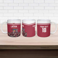 Latvia Hockey Pride Custom Ceramic Mug Baltic Ice Warriors