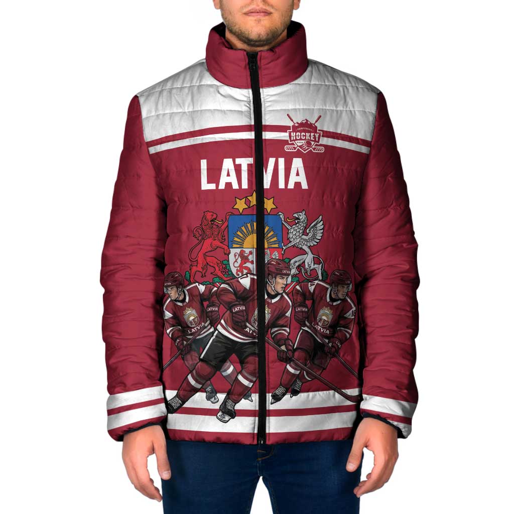 Latvia Hockey Pride Custom Padded Jacket Baltic Ice Warriors
