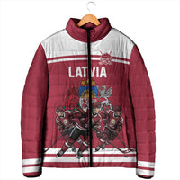 Latvia Hockey Pride Custom Padded Jacket Baltic Ice Warriors
