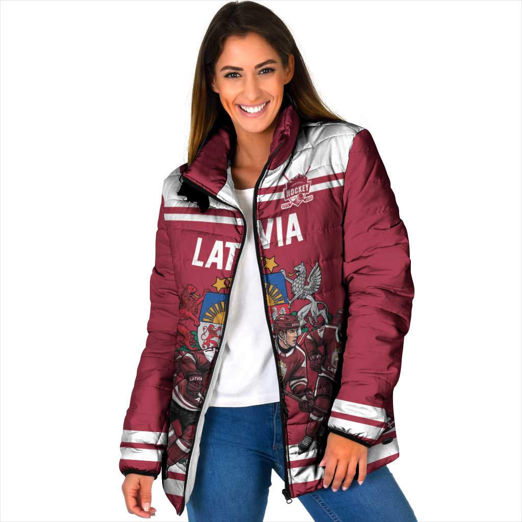 Latvia Hockey Pride Custom Padded Jacket Baltic Ice Warriors