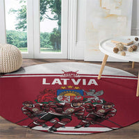 Latvia Hockey Pride Round Carpet Baltic Ice Warriors