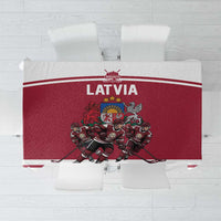 Latvia Hockey Pride Tablecloth Baltic Ice Warriors
