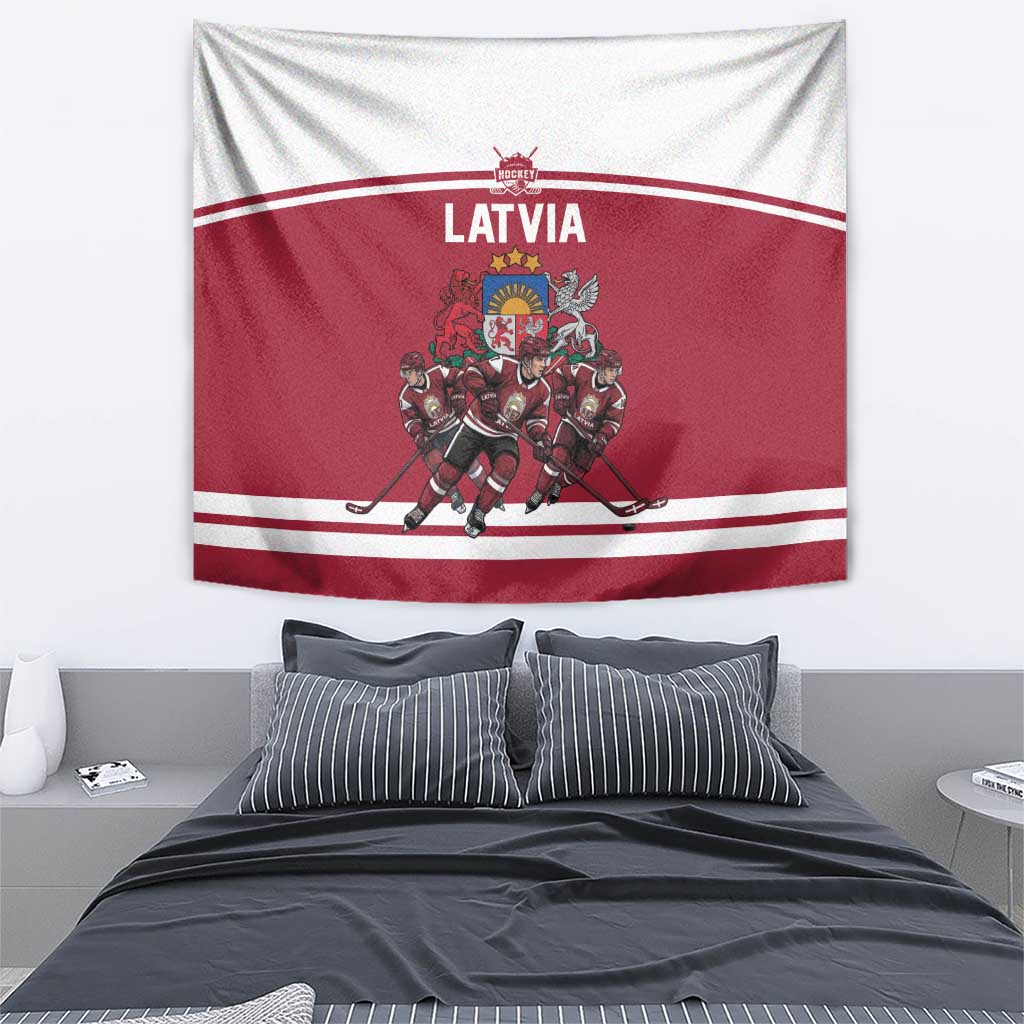 Latvia Hockey Pride Tapestry Baltic Ice Warriors