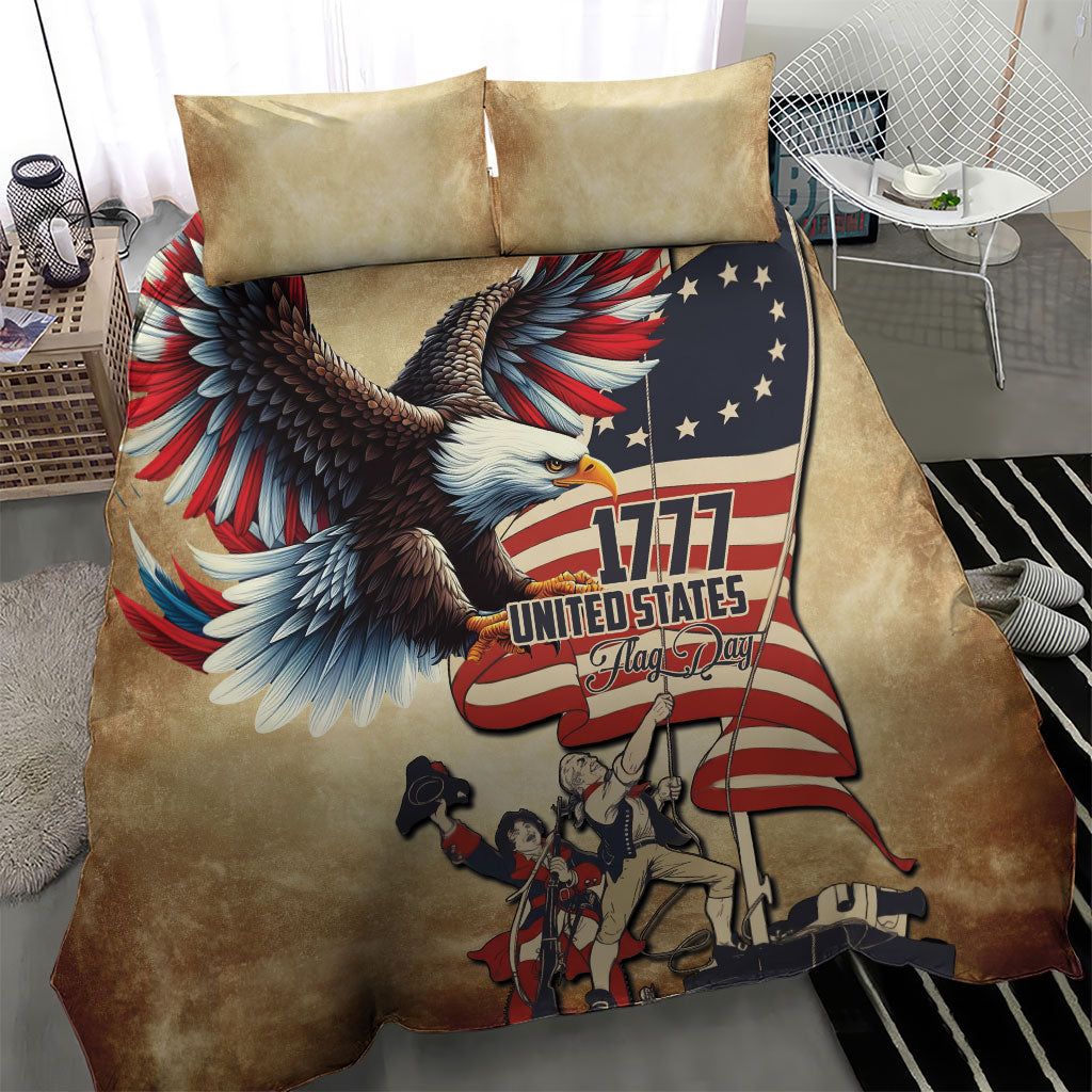 United States Flag Day Eagle 1777 Bedding Set Patriotic American Flag