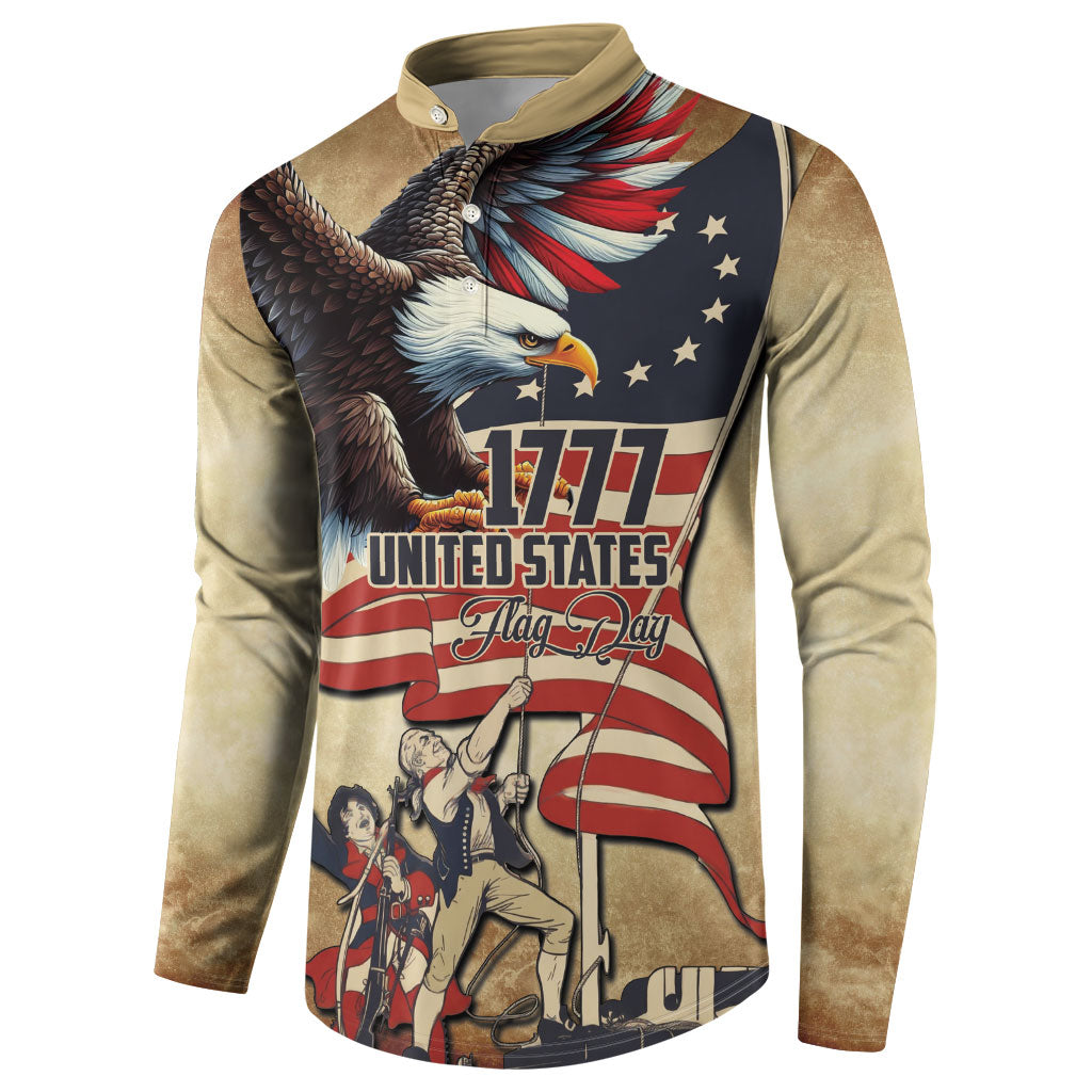 United States Flag Day Eagle 1777 Button Sweatshirt Patriotic American Flag