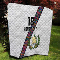 Custom Guatemala Football Quilt Los Chapines White Version - Wonder Print Shop