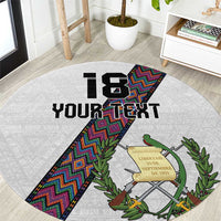Custom Guatemala Football Round Carpet Los Chapines White Version - Wonder Print Shop